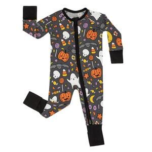 Little Sleepies Hey Boo Zippy Footie Pajama Size 12-18m
